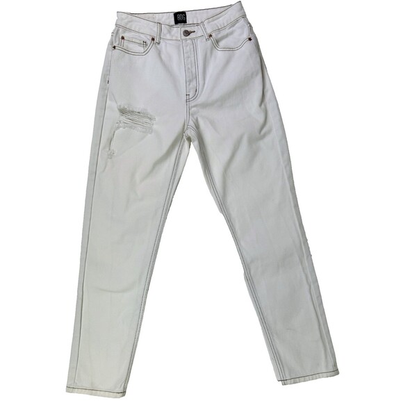BDG Urban Outfitters High Rise Mom Jeans Distressed White Denim Tapered Leg 27 - Picture 3 of 16